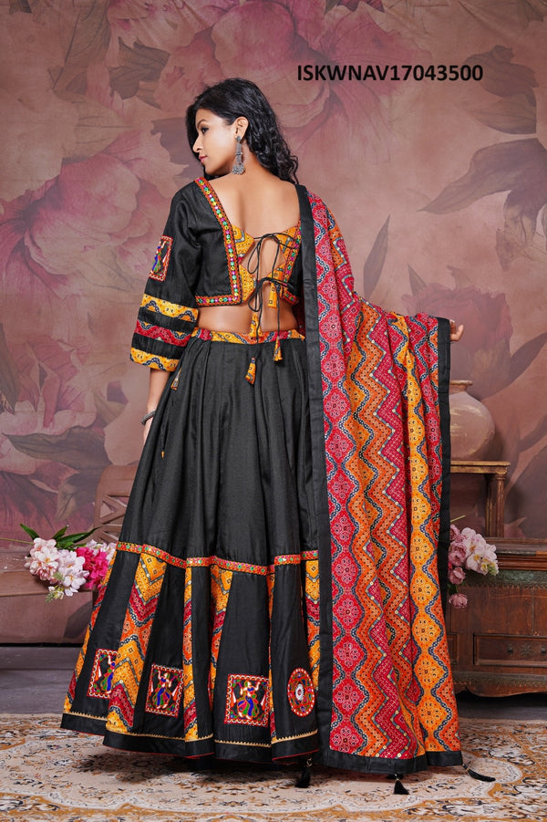 Rayon Cotton Lehenga With Blouse And Printed Cotton Dupatta-ISKWNAV17043500