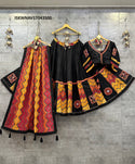 Rayon Cotton Lehenga With Blouse And Printed Cotton Dupatta-ISKWNAV17043500