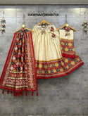 Digital Printed Tussar Silk Lehenga With Blouse And Dupatta-ISKWNAV18048734