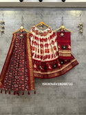 Digital Printed Tussar Silk Lehenga With Blouse And Dupatta-ISKWNAV18048733