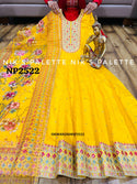 Modal Chanderi Anarkali With Floral Printed Organza Dupatta-ISKWAN2004NP2522/NP2523