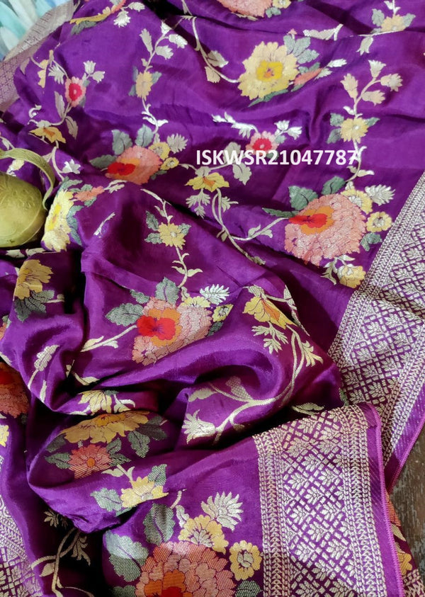 Floral Weaved Munga Silk Saree With Blouse-ISKWSR21047787