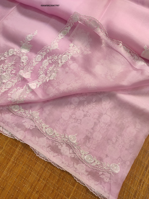 Embroidered Organza Saree With Blouse-ISKWSR22047797
