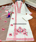 Embroidered Silk Kurti With Maslin Silk Pant And Organza Dupatta-ISKWSU2204MA02442