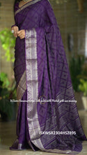 Printed Zari Stripes Silk Saree With Munga Silk Blouse-ISKWSR2304HS2895