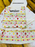 Embroidered Malmal Cotton Kurti With Sharara And Dupatta-ISKWSH2304NP2527