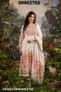 Digital Floral Printed Malmal Cotton Anarkali Kurti With Pant And Dupatta-ISKWSU2304OMK2750