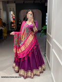 Dyered Gaji Silk Lehenga With Blouse And Digital Printed Dupatta-ISKWNAV2504LNB1653