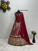 Embroidered Georgette Lehenga With Blouse And Dupatta-ISKWLH24047835