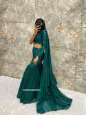 Georgette Sharara And Net Blouse Attached With Georgette Ruffle Layers Dupatta-ISKWSH26049627