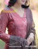 Handloom Weaved Cotton Silk Kurti With Pant And Dupatta-ISKWSU2904PPC/D1388