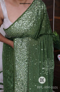 Sequined Chiffon Georgette Silk Saree With Blouse-ISKWSR26038982