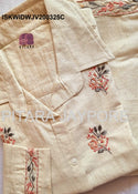 Embroidered Linen Cotton Co-Ord Set-ISKWIDWJV200325C