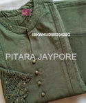 Embroidered Linen Cotton Kurti With Pant-ISKWKUDB020425G