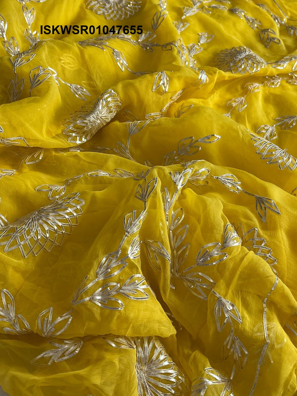 Sequined Chiffon Saree With Blouse-ISKWSR01047655