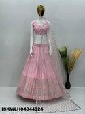 Embroidered Georgette Lehenga With Blouse And Net Dupatta-ISKWLH04044324
