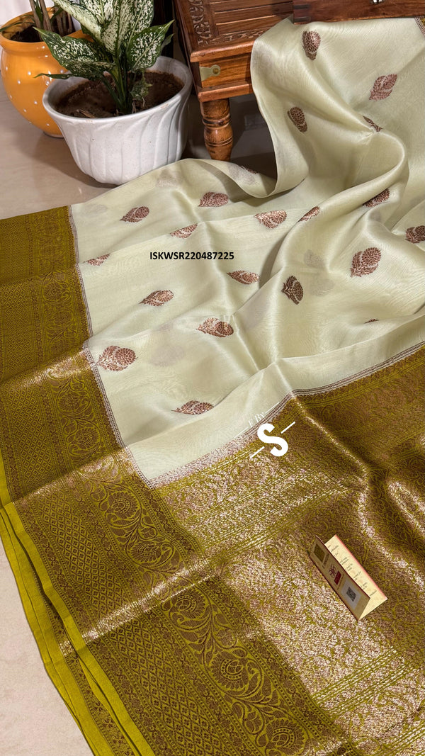 Banarasi Handloom Kora Organza Silk Saree With Blouse-ISKWSR220487225
