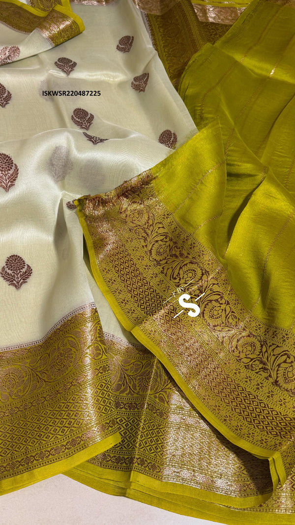 Banarasi Handloom Kora Organza Silk Saree With Blouse-ISKWSR220487225
