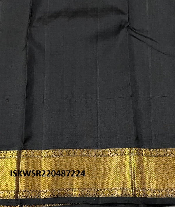Kanchipuram Handloom Silk Saree With Contrast Blouse-ISKWSR220487224