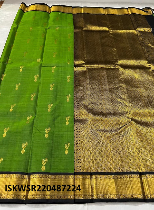 Kanchipuram Handloom Silk Saree With Contrast Blouse-ISKWSR220487224