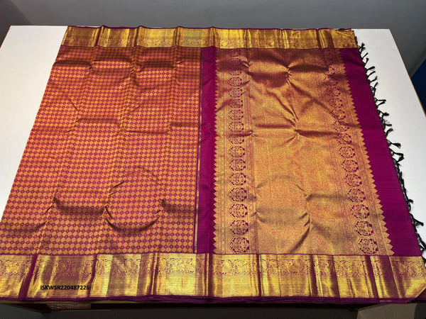 Kanchipuram Handloom Silk Saree With Blouse-ISKWSR220487226