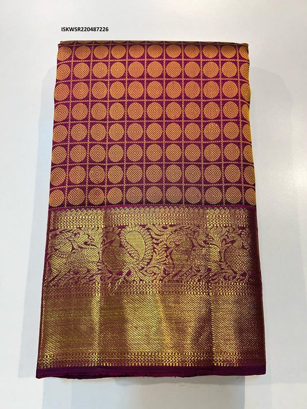 Kanchipuram Handloom Silk Saree With Blouse-ISKWSR220487226
