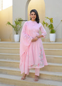Embroidered Malmal Cotton With Pant And Dupatta-ISKWSU22045616