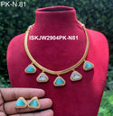 Pure Copper Kundan Jewelry Set-ISKJW2904PK-N81