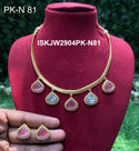 Pure Copper Kundan Jewelry Set-ISKJW2904PK-N81