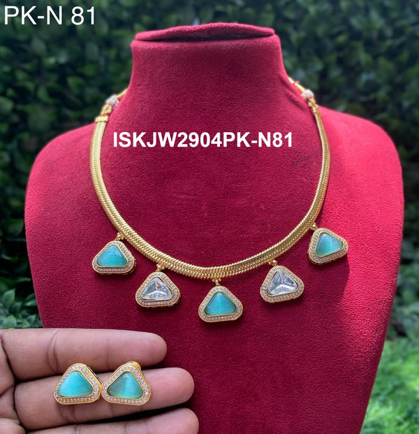 Pure Copper Kundan Jewelry Set-ISKJW2904PK-N81