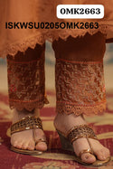 Embroidered Chinon Kurti With Pant And Digital Printed Dupatta-ISKWSU0205OMK2663