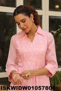 Sequined Malmal Cotton Co-Ord Set-ISKWIDW01057800
