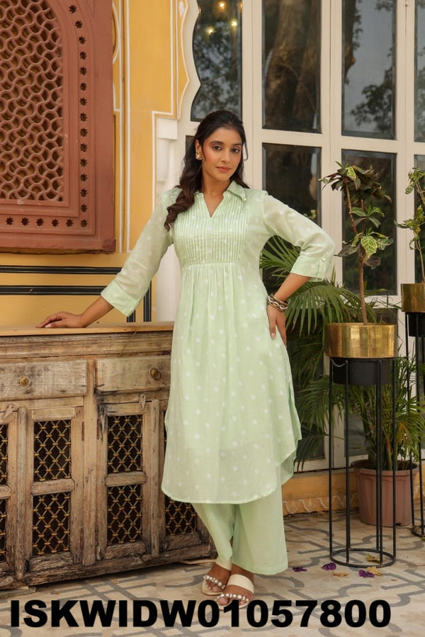 Sequined Malmal Cotton Co-Ord Set-ISKWIDW01057800