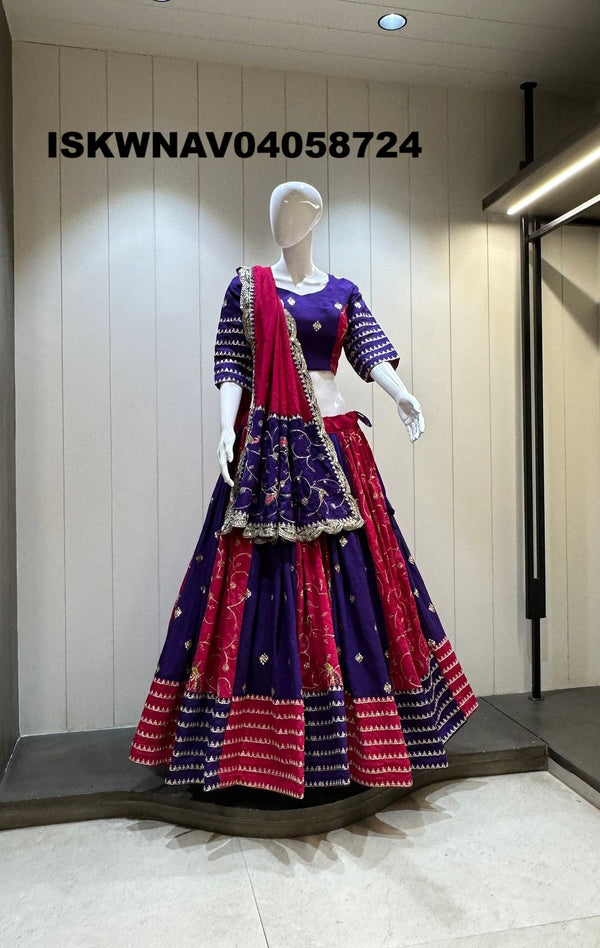 Embroidered Silk Lehenga With Blouse And Dupatta-ISKWNAV04058724