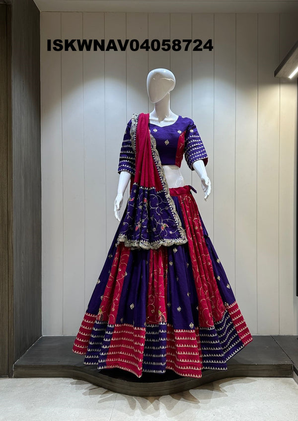 Embroidered Silk Lehenga With Blouse And Dupatta-ISKWNAV04058724