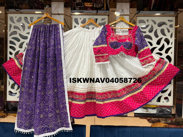 Printed Silk Lehenga With Blouse And Dupatta-ISKWNAV04058726