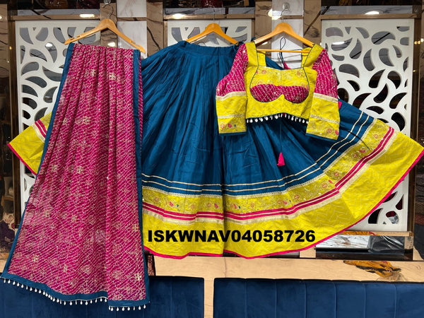 Printed Silk Lehenga With Blouse And Dupatta-ISKWNAV04058726