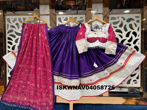 Printed Silk Lehenga With Blouse And Dupatta-ISKWNAV04058726