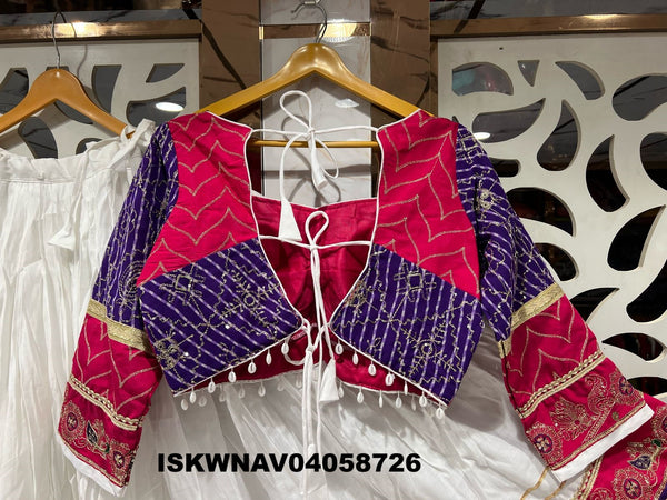 Printed Silk Lehenga With Blouse And Dupatta-ISKWNAV04058726