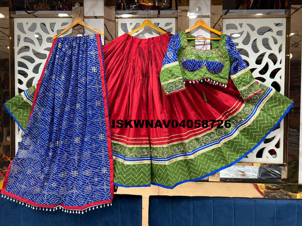 Printed Silk Lehenga With Blouse And Dupatta-ISKWNAV04058726