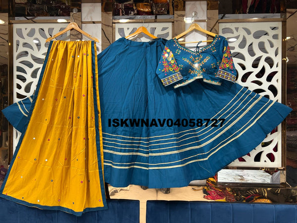 Embroidered Silk Lehenga With Blouse And Contrast Dupatta-ISKWNAV04058727