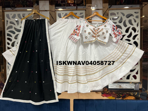 Embroidered Silk Lehenga With Blouse And Contrast Dupatta-ISKWNAV04058727