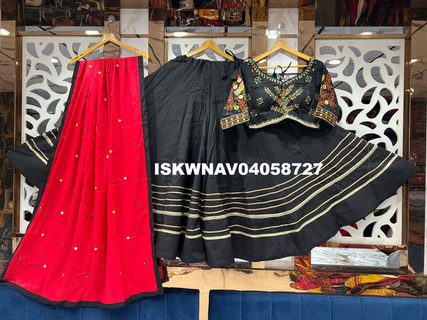 Embroidered Silk Lehenga With Blouse And Contrast Dupatta-ISKWNAV04058727