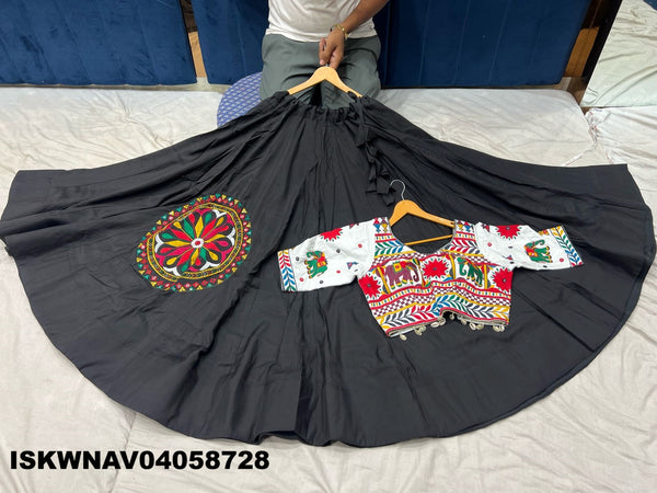Embroidered Cotton Lehenga With Blouse-ISKWNAV04058728