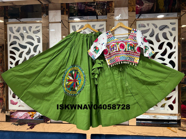 Embroidered Cotton Lehenga With Blouse-ISKWNAV04058728