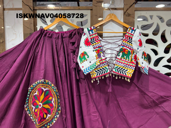 Embroidered Cotton Lehenga With Blouse-ISKWNAV04058728