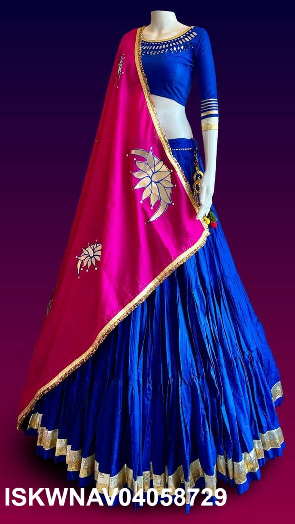Sequined Rayon Cotton Lehenga With Blouse And Dupatta-ISKWNAV04058729