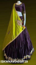 Sequined Rayon Cotton Lehenga With Blouse And Dupatta-ISKWNAV04058729