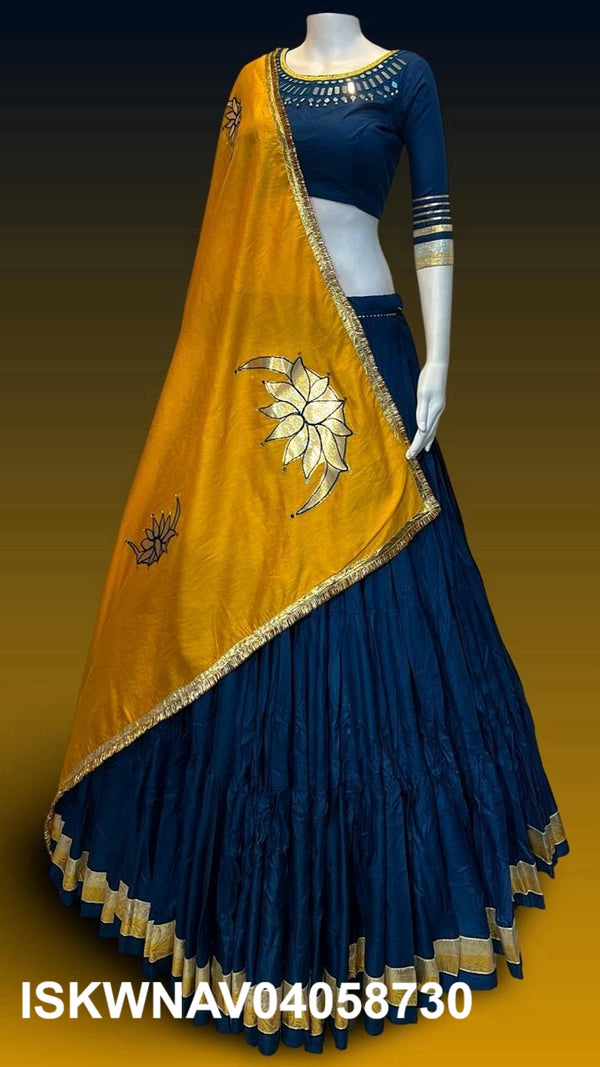 Sequined Rayon Cotton Lehenga With Blouse And Dupatta-ISKWNAV04058730