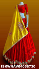 Sequined Rayon Cotton Lehenga With Blouse And Dupatta-ISKWNAV04058730
